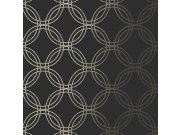 Crno-zlatni geometrijski tapeta za zid, 120141 | Ljepilo besplatno Na skladištu