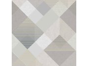Sivo-bež geometrijski tapeta za zid, 118708 | Ljepilo besplatno Na skladištu