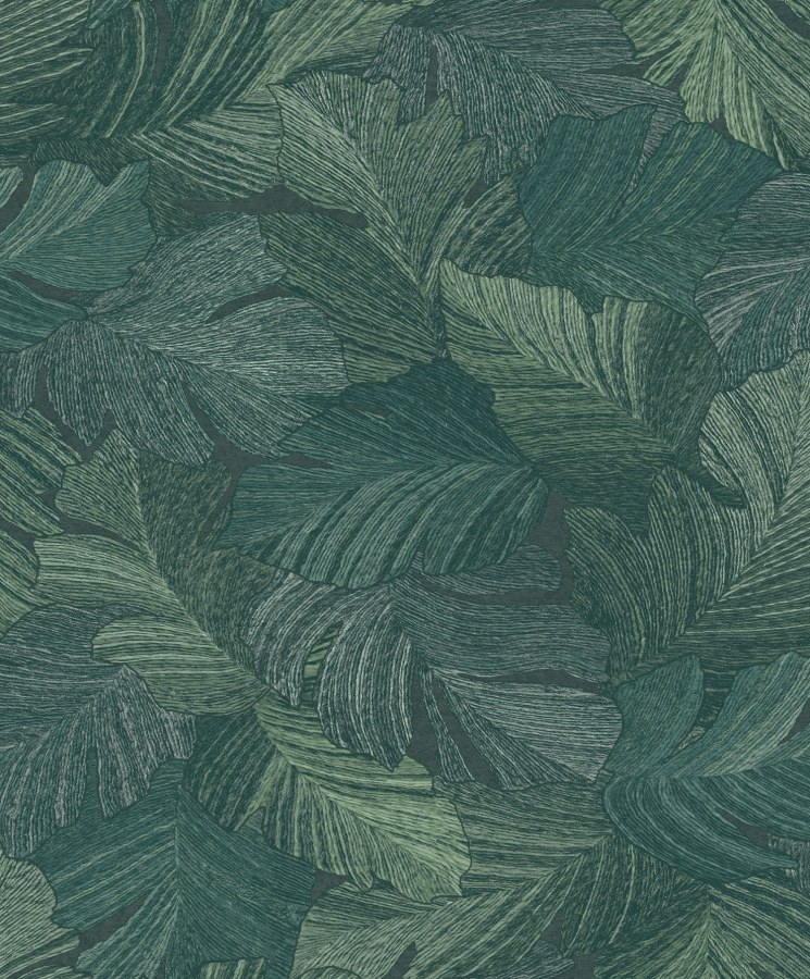 Zelena tapeta na zid, listovi, A66502 | Ljepilo besplatno - Na skladištu