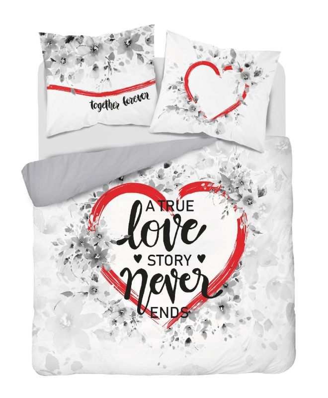 DETEXPOL Francuska posteljina Love story Pamuk, 220/200, 2x70/80 cm - Posteljina klasičan uzorak