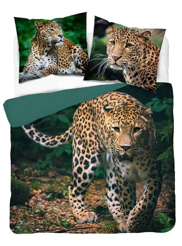 DETEXPOL Francuska posteljina Leopard natur Pamuk, 220/200, 2x70/80 cm - Posteljina foto print