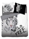 DETEXPOL Francuska posteljina Bijeli Tigar Wild Free 220/200, 2x70/80 cm Posteljina foto print