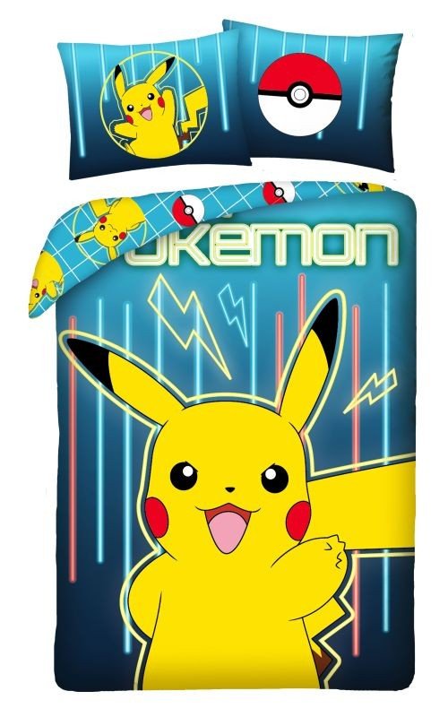HALANTEX Pokémon Pikachu bljesak posteljina, pamuk, 140/200, 70/90 cm - Posteljina sa licencijom