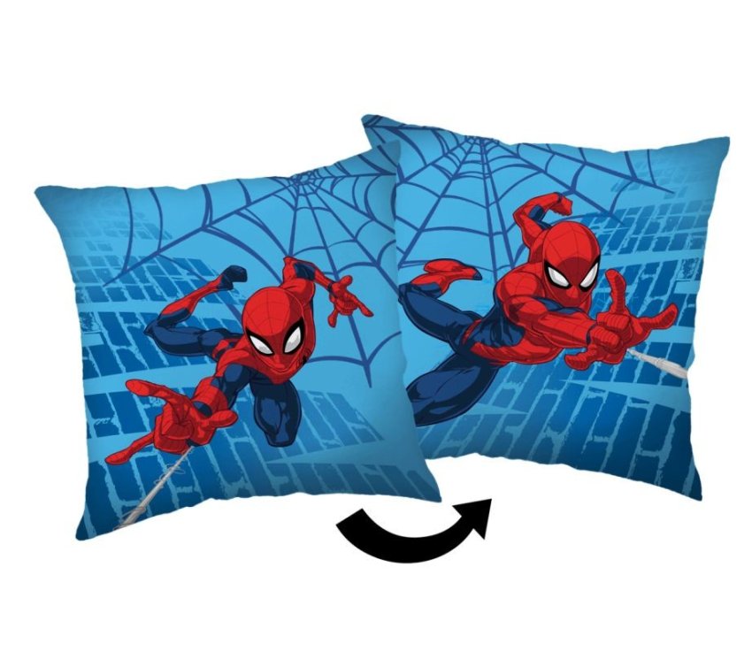 JERRY FABRICS Mikroplišani navlak za jastučić Spiderman Blue 05 Poliester, 40/40 cm - pokrivači za jastuke