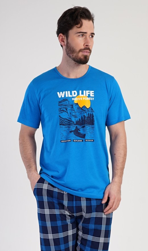 Muška pidžama kapri Wild life - Nadmjerne muške pidžame kratke hlače
