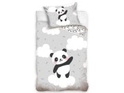 Panda na oblačku pamučna posteljina za dječji krevetić 100x135, 40x60 cm