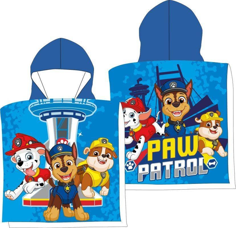 FARO Pončo Paw Patrol plavi Bavlna - Froté, 55/110 cm - ponchos