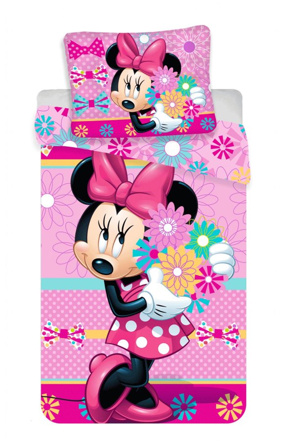 Povratak Minnie Bows and Flowers 140x200, 70x90 cm - Licencirana posteljina