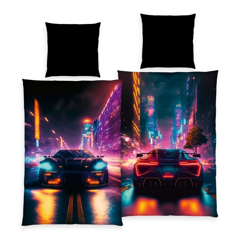 HERDING Posteljina Neon Car micro Polyester - mikrovlakno, 140/200 cm - Posteljina sa licencijom