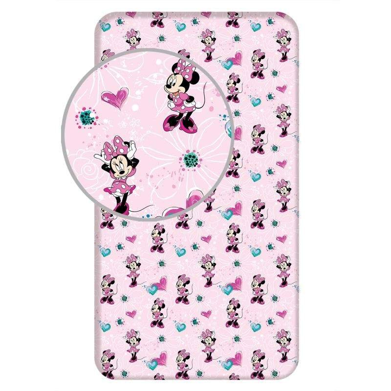 JERRY FABRICS Navlaka Minnie Flowers 02 Pamuk, 90/200 cm - plahte sa licencijom