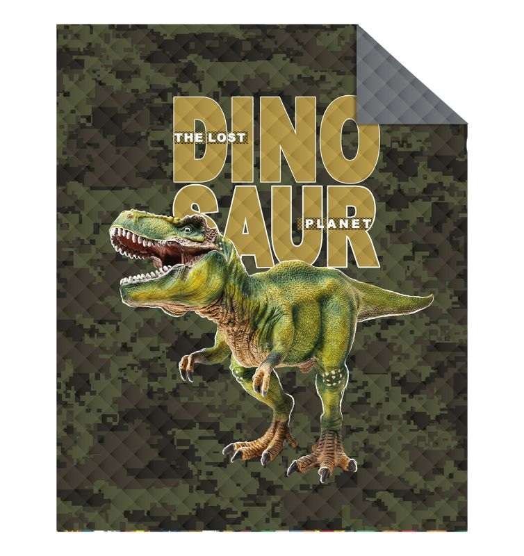 DETEXPOL Prekrivač za krevetu Dinosaur Army Polyester, 170/210 cm - Pokrivači