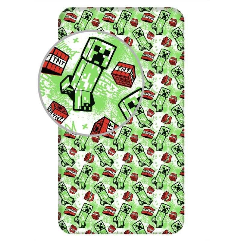 JERRY FABRICS Navlaka Minecraft Metro Art Creeper Pamuk, 90/200 cm - plahte sa licencijom