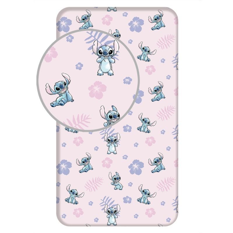 JERRY FABRICS Navlaka Lilo i Stitch Pink Pamuk, 90/200 cm - plahte sa licencijom