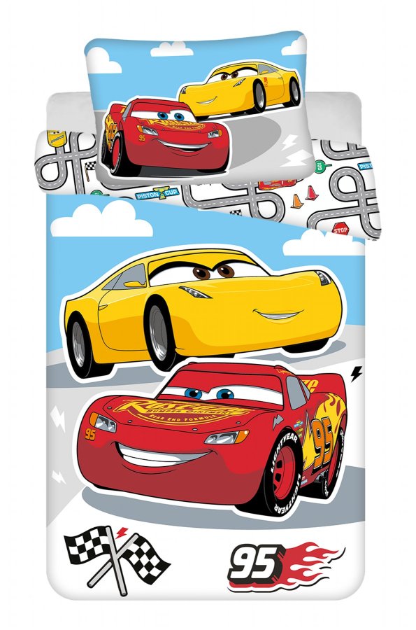 Disney posteljina za krevetić Cars Road baby 100x135, 40x60 cm - Dječja posteljina licencirana