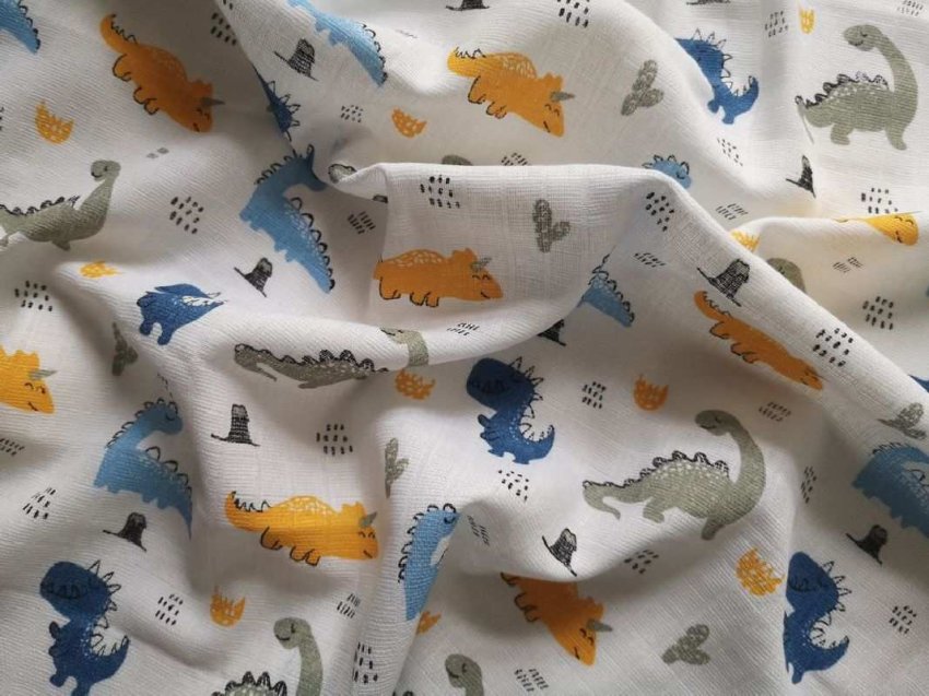 PREM Tkanina pelena s uzorkom Dinosaurus Pamuk, 70/70 cm - Pelene, ručnici, washcloths