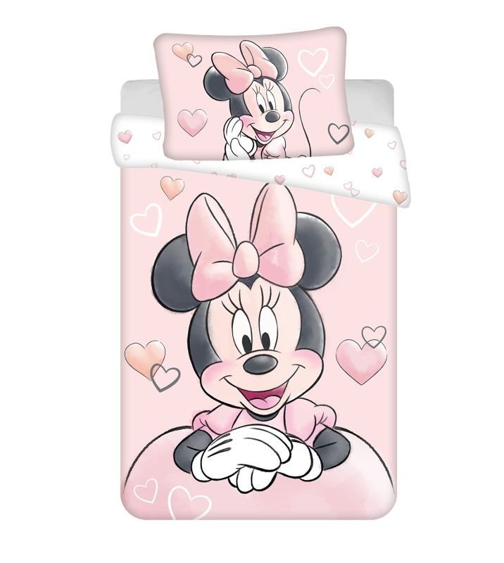 JERRY FABRICS Posteljina za dječji krevetić Minnie Powder pink baby Pamuk, 100/135, 40/60 cm - Posteljina za krevetiće