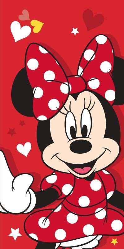 JERRY FABRICS Ručnik Minnie Red Heart Pamuk - Frotir, 70/140 cm - ručnici za plažu