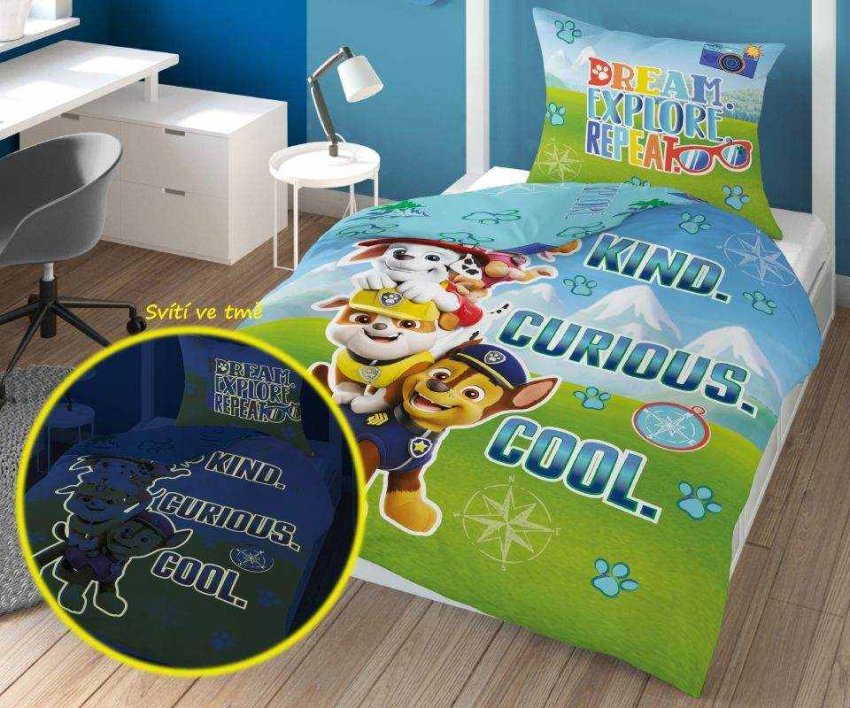 DETEXPOL Povlečení Paw Patrol dream svítící Bavlna, 140/200, 70/80 cm - Posteljina sa licencijom