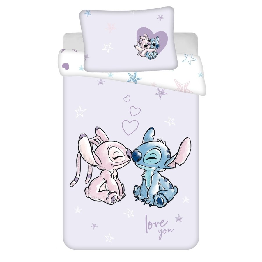 Povlečení do postýlky Lilo and Stitch Purple baby 100x135, 40x60 cm - Dječja posteljina licencirana