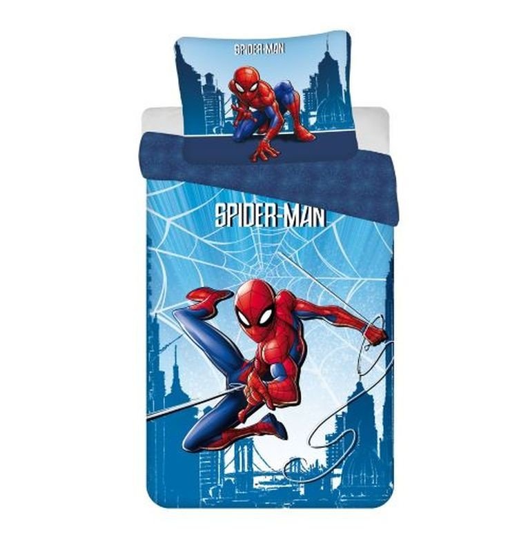 JERRY FABRICS Posteljina Spiderman Blue 04 Pamuk, 140/200, 70/90 cm - Posteljina sa licencijom