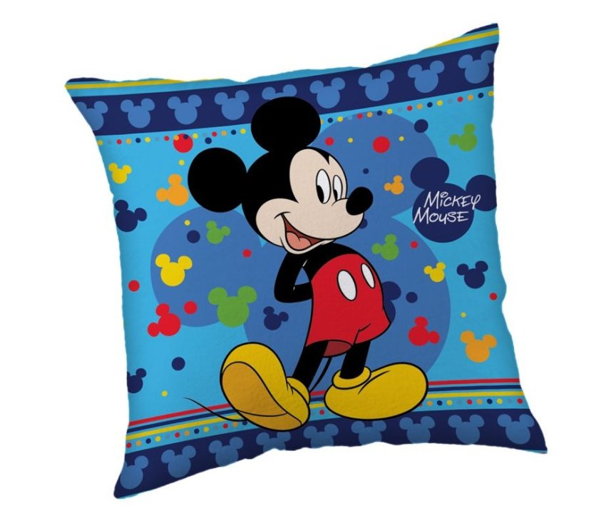 JERRY FABRICS Mikroplyšový jastuk Mickey Blue Poliester, 40/40 cm - Jastučići