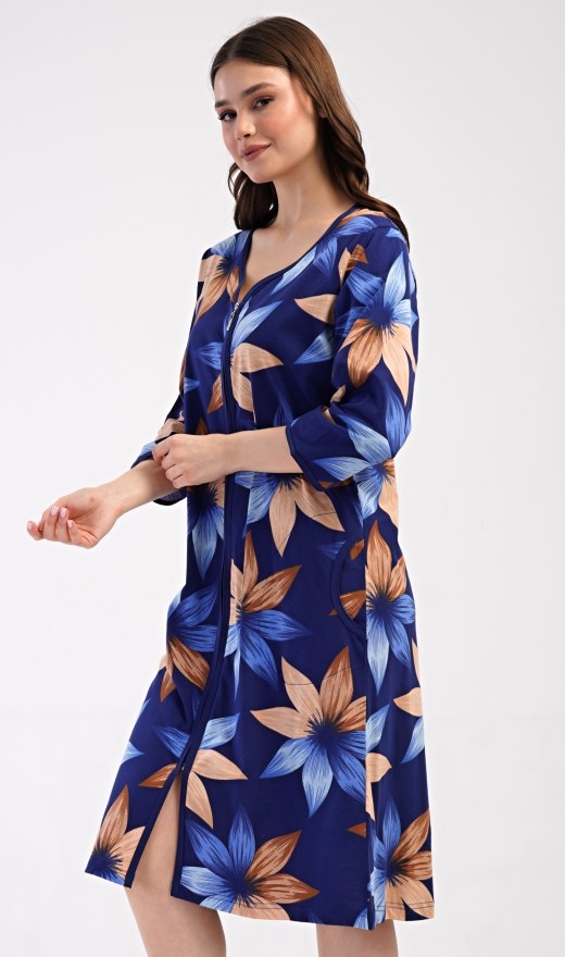 Ženska kućna haljina s tročetvrt rukavima Sára