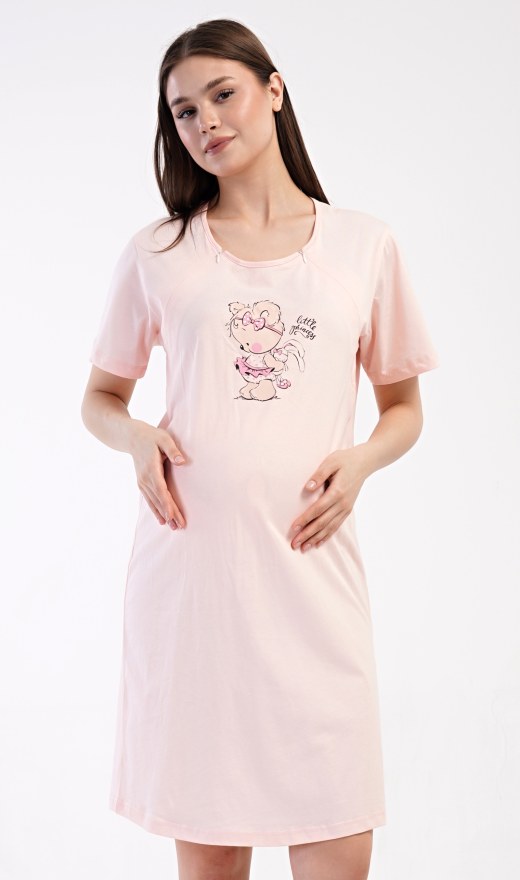 Ženska noćna košulja za trudnice Miláček - Dojilica noćna košulja s kratkim rukavima