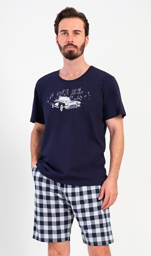 Muška pidžama kratke hlače Old car - Muške pidžama kratke hlače