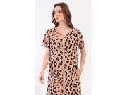 Ženska kućna haljina s kratkim rukavima Leopard
