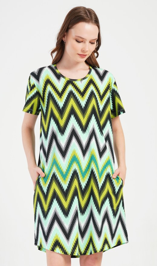 Ženska kućna haljina s kratkim rukavima Zuzana - Prevelike ženske spavaćice