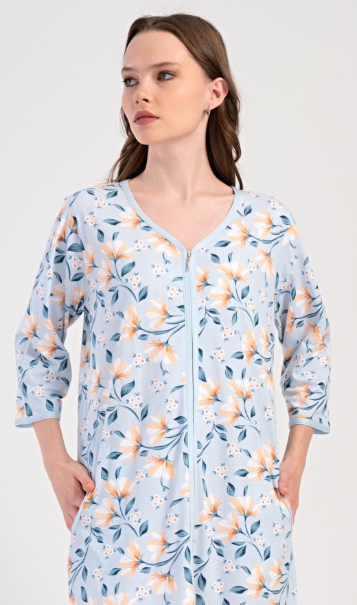 Ženska kućna haljina s tročetvrt rukavima Karolína - Prevelike ženske spavaćice