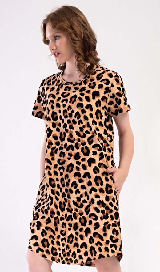 Ženska kućna haljina s kratkim rukavima Laura - Prevelike ženske spavaćice