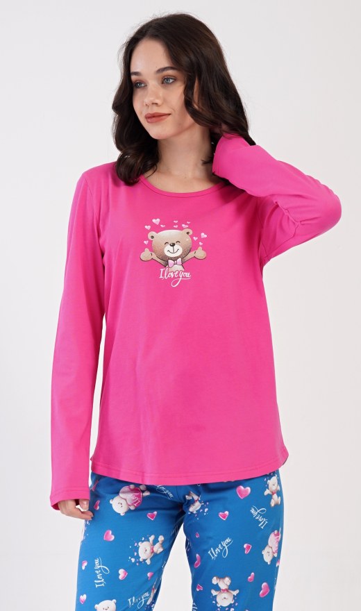 Ženska pidžama duga Medo I love you - Ženske pidžame s dugim rukavima