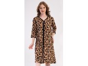 Ženska kućna haljina s tročetvrt rukavima Leopard