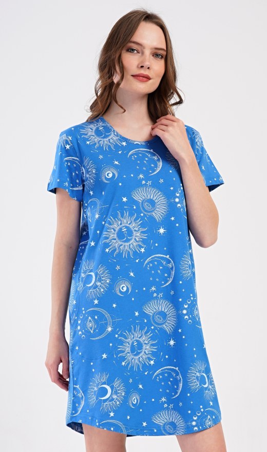 Ženska kućna haljina s kratkim rukavima Mjesec