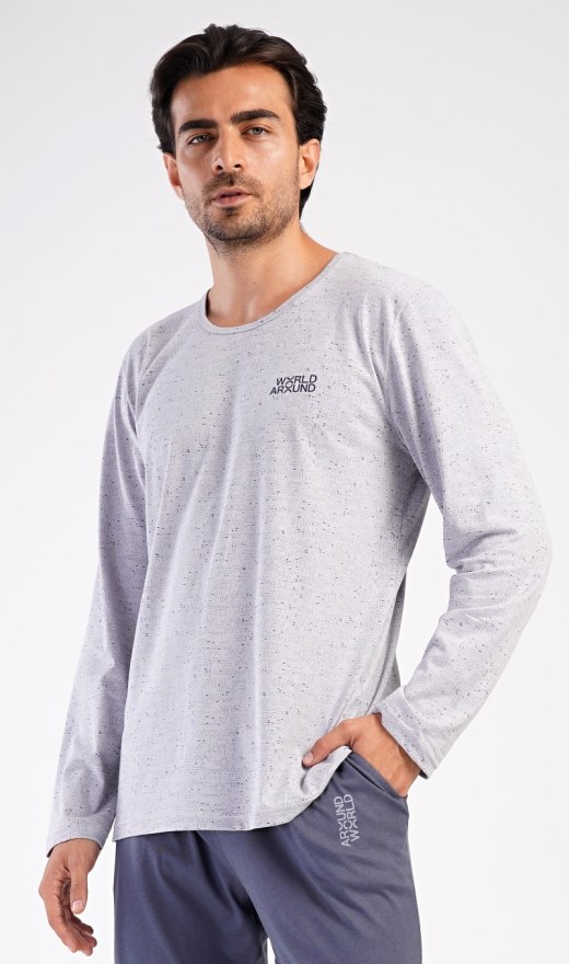 Muška duga pidžama World around - Muške pidžame s dugim rukavima