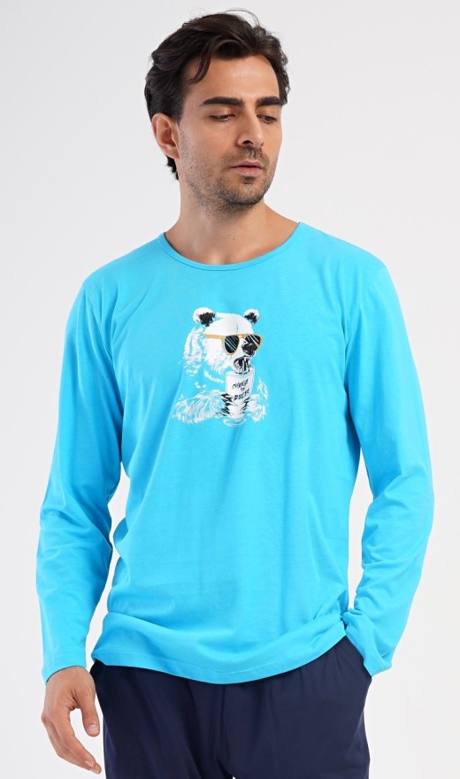 Muška pidžama duga Ice party - Muške pidžame s dugim rukavima
