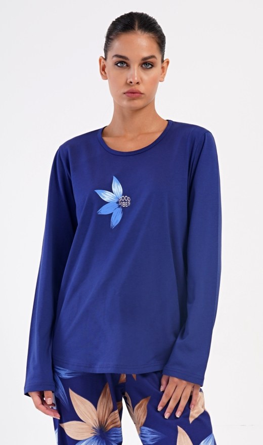 Ženska duga pidžama Sára - Prevelike ženske pidžame s dugim rukavima