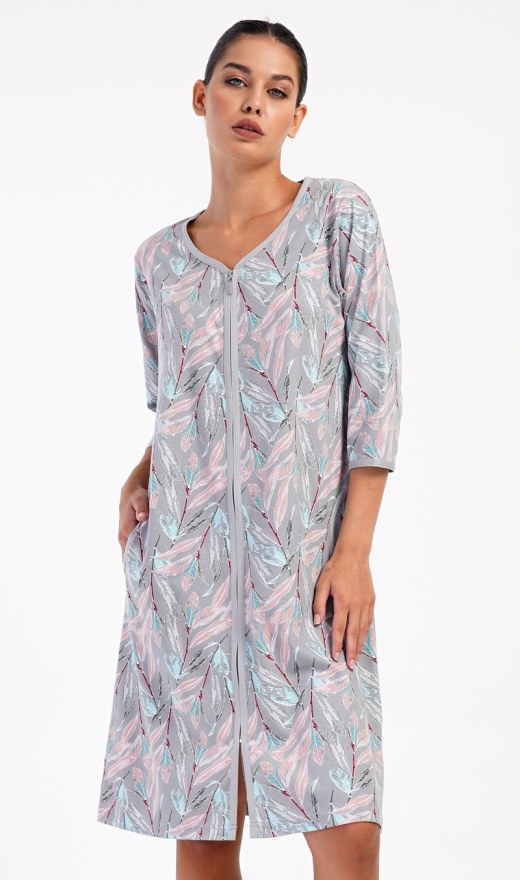 Ženska kućna haljina s tročetvrt rukavima Kika - Prevelike ženske spavaćice