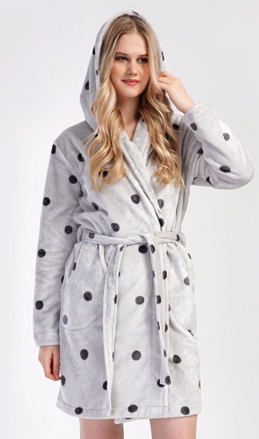 Ženski kratki ogrtač s kapuljačom Točkica