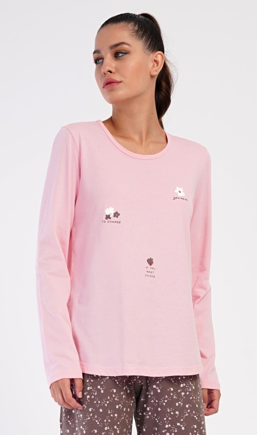 Ženska duga pidžama Flowers - Ženske pidžame s dugim rukavima