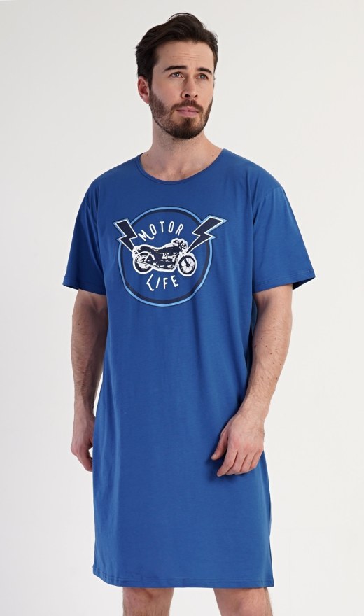 Muška noćna košulja s kratkim rukavima Motocycle - Muške noćne košulje