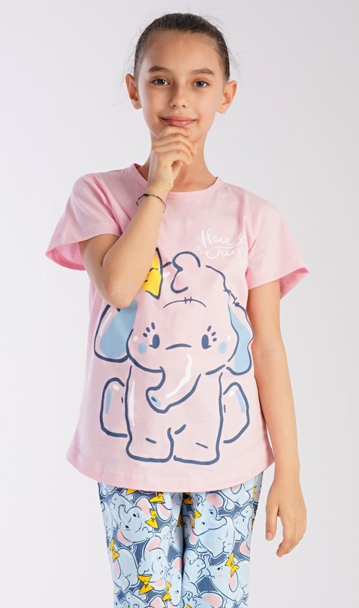 Dječja pidžama kapri Slonić - Djevojačke pidžame kapri