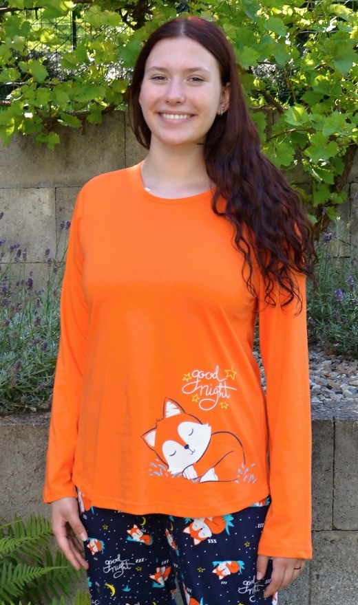 Ženska duga pidžama Lisica - Ženske pidžame s dugim rukavima