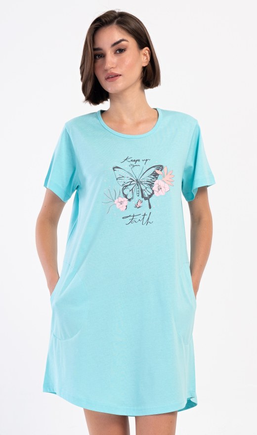 Ženska kućna haljina s kratkim rukavima Leptir