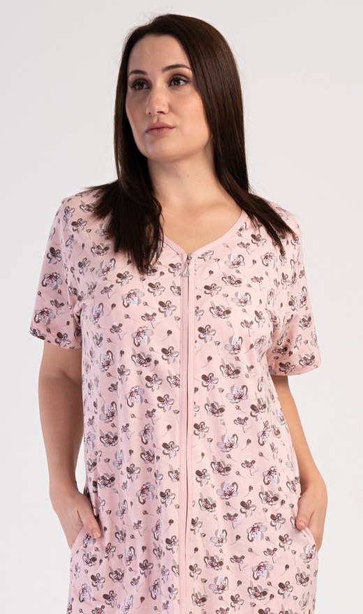 Ženska kućna haljina s kratkim rukavima Olivia - Prevelike ženske spavaćice