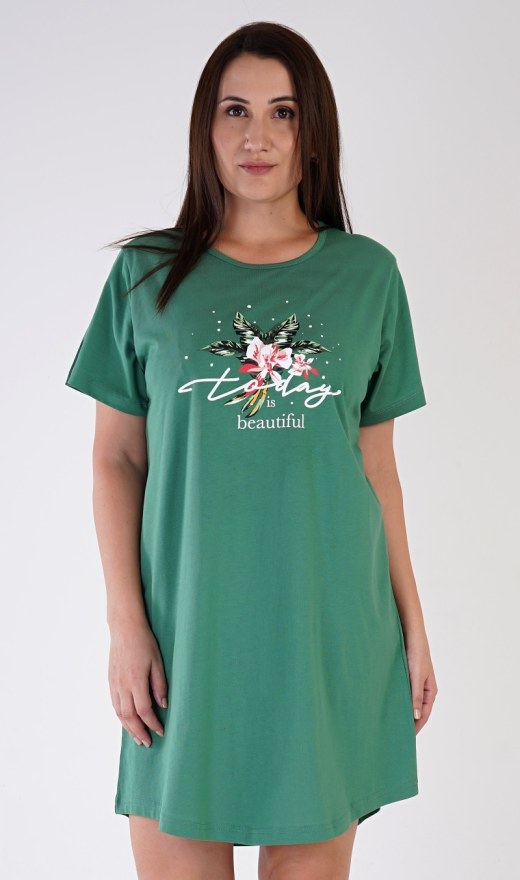 Ženska noćna košulja s kratkim rukavima Today is beautiful - Ženske noćne košulje s kratkim rukavima
