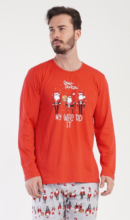 Muška duga pidžama Santa - Muške pidžame s dugim rukavima