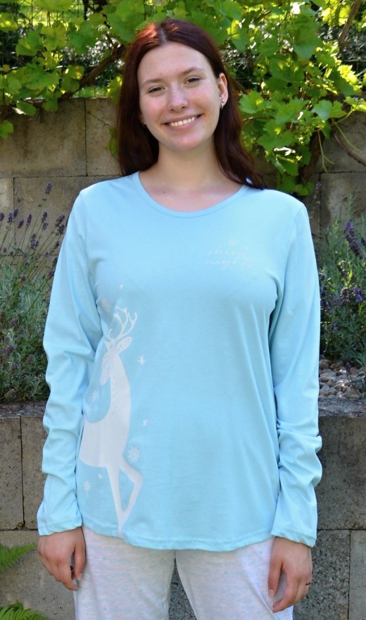 Ženska duga pidžama Jelen - Ženske pidžame s dugim rukavima