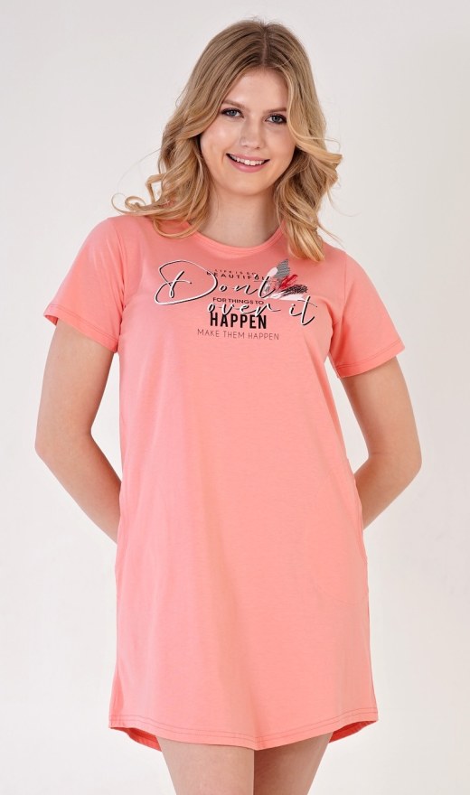 Ženska kućna haljina s kratkim rukavima Lucie - Ženske noćne košulje s kratkim rukavima